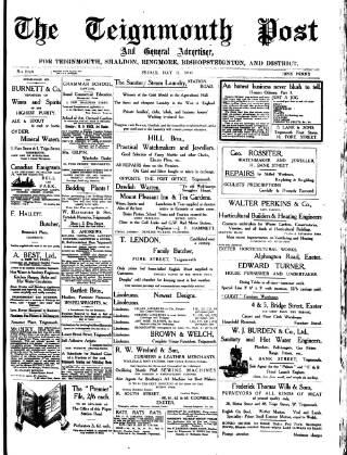 cover page of Teignmouth Post and Gazette published on May 11, 1906