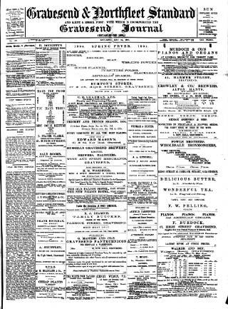 cover page of Gravesend & Northfleet Standard published on May 12, 1894