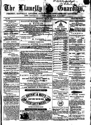 cover page of Llanelly and County Guardian and South Wales Advertiser published on May 12, 1870