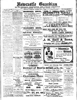 cover page of Newcastle Guardian and Silverdale, Chesterton and Audley Chronicle published on May 12, 1906