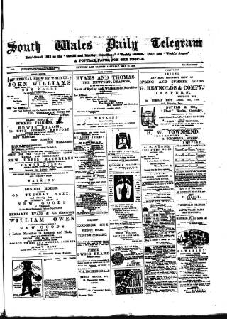 cover page of South Wales Daily Telegram published on May 12, 1883
