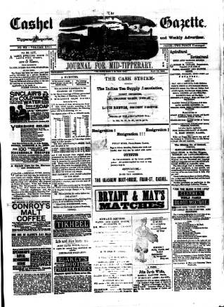 cover page of Cashel Gazette and Weekly Advertiser published on May 12, 1883