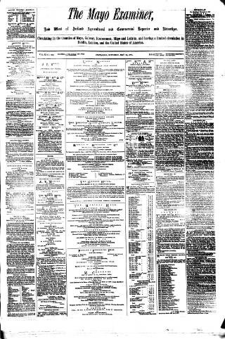 cover page of Mayo Examiner published on May 12, 1877