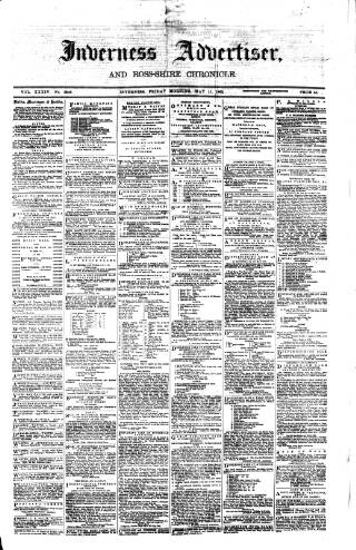 cover page of Inverness Advertiser and Ross-shire Chronicle published on May 11, 1883