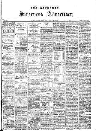 cover page of Saturday Inverness Advertiser published on May 12, 1877
