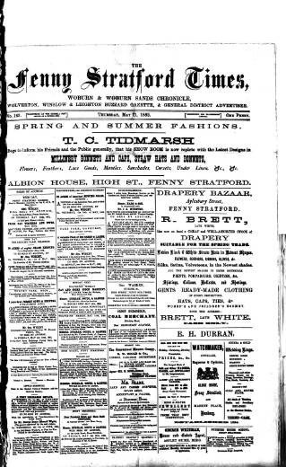 cover page of North Bucks Times and County Observer published on May 11, 1882