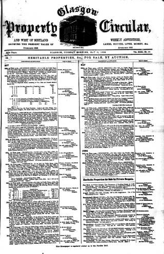 cover page of Glasgow Property Circular and West of Scotland Weekly Advertiser published on May 11, 1886