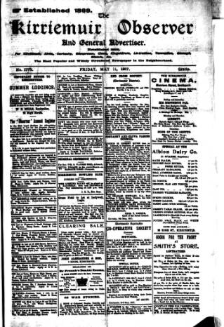 cover page of Kirriemuir Observer and General Advertiser published on May 11, 1917