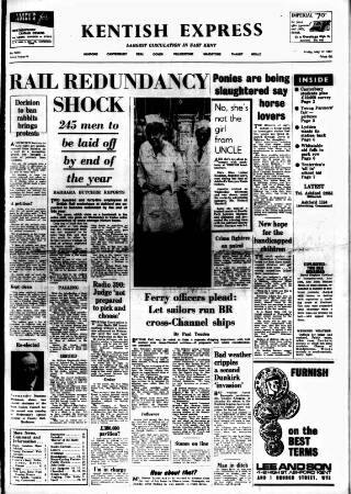 cover page of Kentish Express published on May 12, 1967