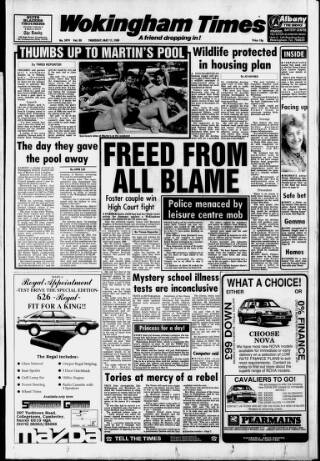 cover page of Wokingham Times published on May 11, 1989