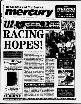cover page of Hoddesdon and Broxbourne Mercury published on May 12, 1995