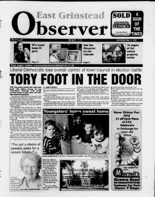 cover page of East Grinstead Observer published on May 12, 1999