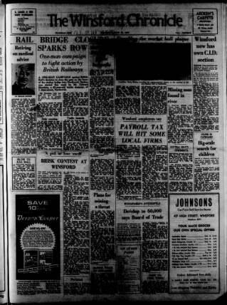 cover page of Winsford Chronicle published on May 12, 1966