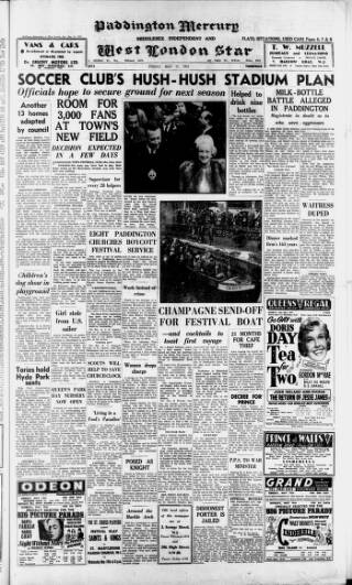 cover page of Paddington Mercury published on May 11, 1951
