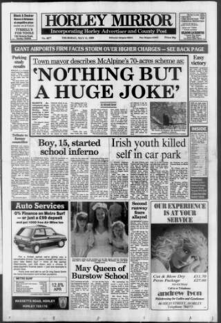 cover page of Horley & Gatwick Mirror published on May 11, 1989