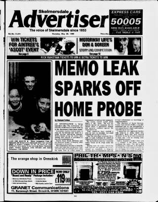 cover page of Skelmersdale Advertiser published on May 20, 1999