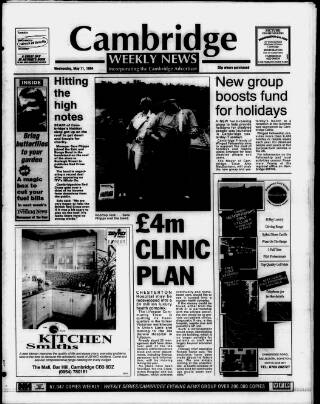 cover page of Cambridge Weekly News published on May 11, 1994
