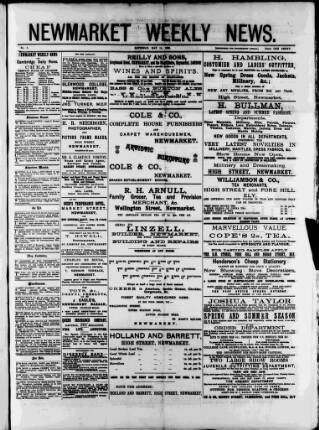cover page of Newmarket Weekly News published on May 11, 1889