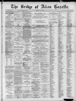 cover page of Bridge of Allan Gazette published on May 12, 1888