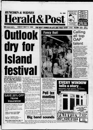 cover page of Runcorn & Widnes Herald & Post published on May 11, 1990