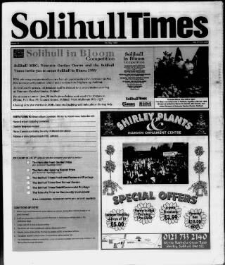 cover page of Solihull Times published on May 7, 1999