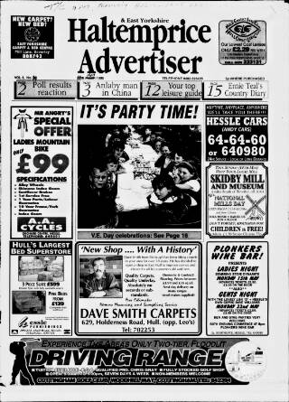 cover page of Haltemprice & East Yorkshire Advertiser published on May 11, 1995