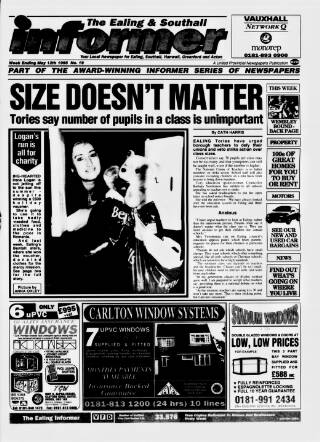 cover page of Ealing & Southall Informer published on May 12, 1995