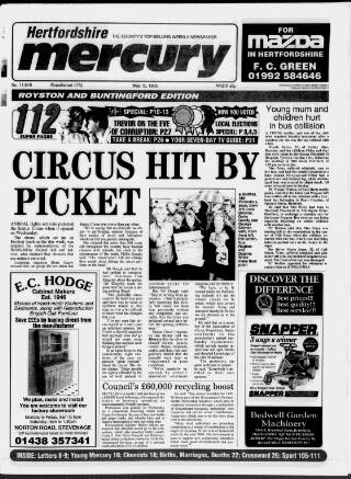 cover page of Royston and Buntingford Mercury published on May 12, 1995