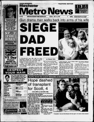 cover page of Manchester Metro News published on May 12, 1995