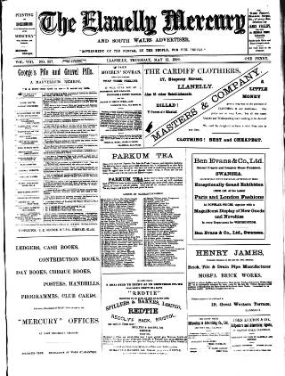 cover page of Llanelly Mercury published on May 11, 1899