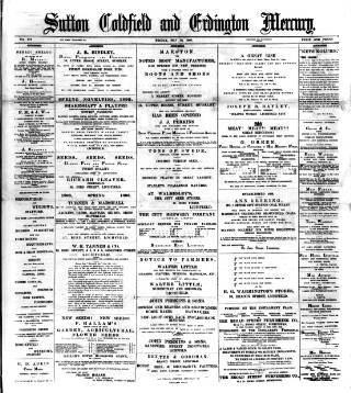 cover page of Sutton Coldfield and Erdington Mercury published on May 12, 1893