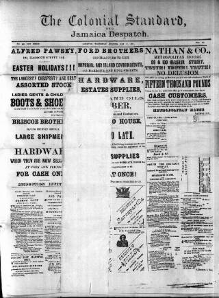 cover page of Colonial Standard and Jamaica Despatch published on May 11, 1881