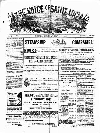 cover page of Voice of St. Lucia published on May 12, 1917
