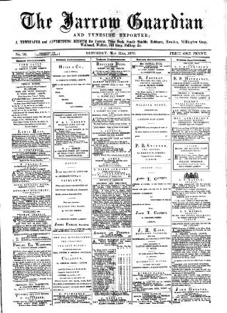 cover page of Jarrow Guardian and Tyneside Reporter published on May 11, 1872
