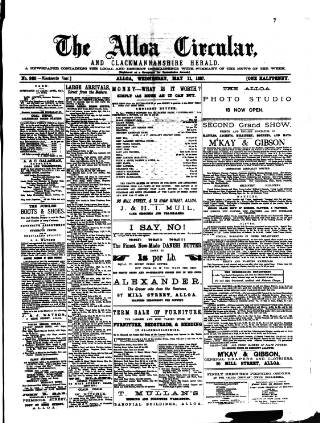 cover page of Alloa Circular published on May 11, 1887