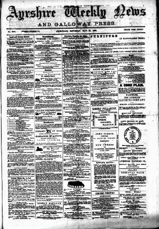 cover page of Ayrshire Weekly News and Galloway Press published on May 12, 1883
