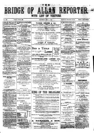 cover page of Bridge of Allan Reporter published on May 11, 1889