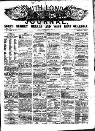 cover page of South London Journal published on May 12, 1860