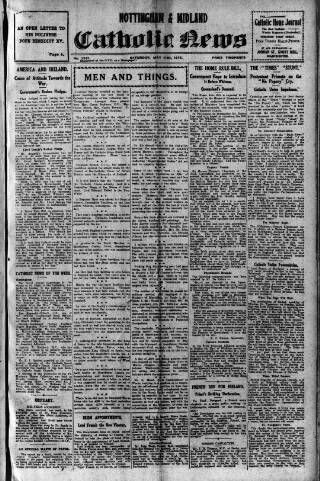 cover page of Nottingham and Midland Catholic News published on May 11, 1918