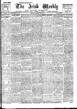 cover page of Irish Weekly and Ulster Examiner published on May 11, 1912