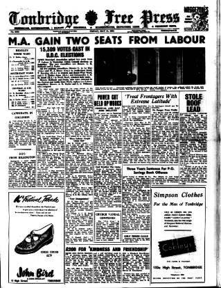 cover page of Tonbridge Free Press published on May 11, 1951