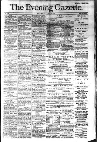 cover page of Evening Gazette (Aberdeen) published on May 12, 1884