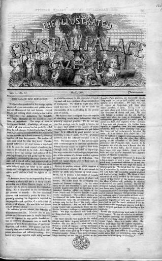 cover page of Illustrated Crystal Palace Gazette published on May 1, 1854