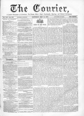 cover page of Courier and West-End Advertiser published on May 11, 1872