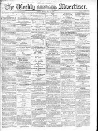 cover page of Weekly Advertiser published on May 20, 1866