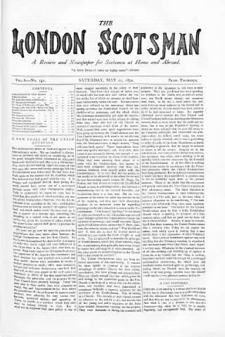 cover page of London Scotsman published on May 21, 1870