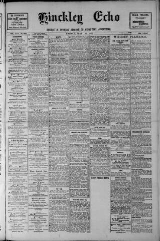 cover page of Hinckley Echo published on May 11, 1923
