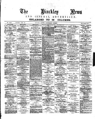 cover page of Hinckley News published on May 11, 1889