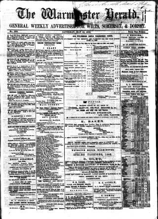 cover page of Warminster Herald published on May 12, 1866