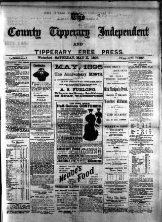 cover page of County Tipperary Independent and Tipperary Free Press published on May 11, 1895